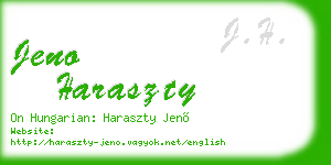 jeno haraszty business card